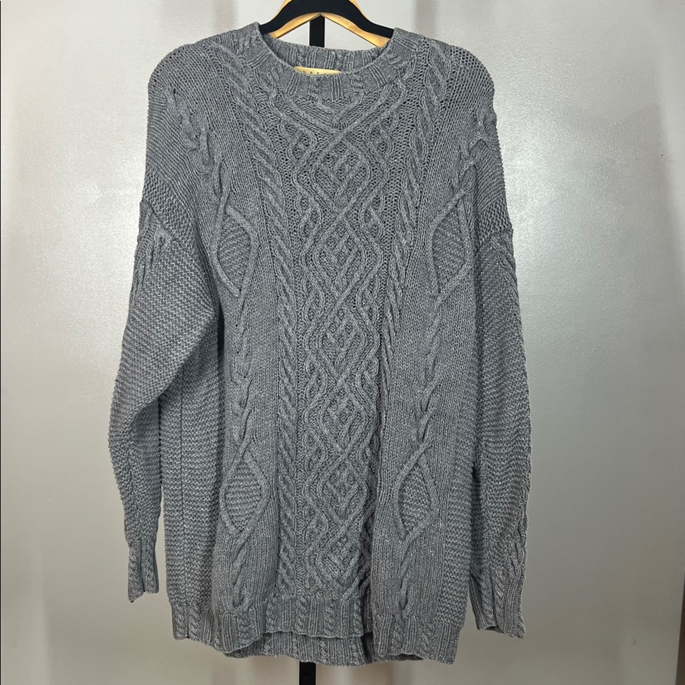 Great Northwest Gray Cable Knit Sweater